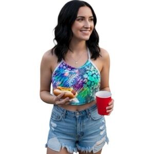 FigLeaves Cosmic Underwire Bikini Top, Halter Top, Sz 36DD, 36E, high neck​​,NWT